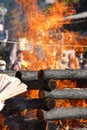 Sacred bonfires during Japanese, called Gomataki