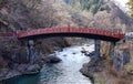 The Sacred Bridge, part of the Futarasan Shrine in Nikko, Japan Royalty Free Stock Photo