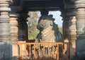 Sacred Bull at Hoysaleswara Temple, Halebedu, Karnataka Royalty Free Stock Photo