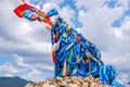 Sacred cairn called an ovoo, Mongolia