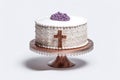 Sacred Celebrations: Christening, First Holy Communion Cake on Transparent Background.