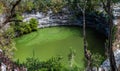 Sacred cenote at the archeological site Chichen Itza, Mexi Royalty Free Stock Photo