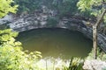 Sacred Cenote. Chichen Itza is the Mayan political and cultural center in the north of the Yucatan Peninsula in Mexico, the holy c Royalty Free Stock Photo