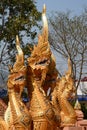 Sacred dragon, or naga. Wat Phra That Doi Kham temple. Tambon Mae Hia, Amphoe Mueang. Chiang Mai province. Thailand