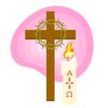 Sacred easter candle catholic symbol