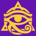 Sacred Egyptian symbol of the Eye. Element for design on the background