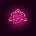 Sacred elephant neon icon. Elements of Religion set. Simple icon for websites, web design, mobile app, info graphics