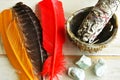 Sacred Feather and White Sage Royalty Free Stock Photo