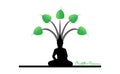 Sacred fig or Pipal tree leaf Buddha Purnima or Vesak day vector illustration