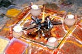 Sacred fire for Puja . Selective focus is used