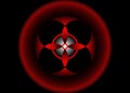 Sacred flower, Celtic like style linear star with circle symbol. Linear knot logo, Wiccan symbol for protection, mystical geometry