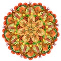 Sacred food pizza form mandala