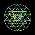 Sacred geometry and alchemy symbol Sri Yantra. Hand drawn sketch for your design Royalty Free Stock Photo