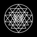 Sacred geometry and alchemy symbol Sri Yantra. Hand drawn sketch for your design Royalty Free Stock Photo