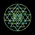 Sacred geometry and alchemy symbol Sri Yantra. Hand drawn sketch for your design Royalty Free Stock Photo