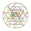 Sacred geometry and alchemy symbol Sri Yantra. Hand drawn sketch for your design Royalty Free Stock Photo