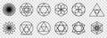 Sacred geometry icons set Royalty Free Stock Photo