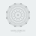 Sacred geometry line vector element flower of life . Vector illustration .