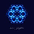 Sacred geometry line vector element flower of life . Vector illustration .