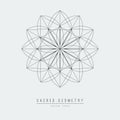 Sacred geometry line vector element flower of life . Vector illustration .