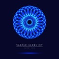 Sacred geometry line vector element flower of life . Vector illustration .