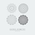 Sacred geometry line vector element flower of life . Vector illustration .