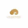 Sacred geometry logo template. Logarithmic sequences. Fibonacci spiral logo design.