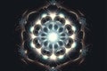 Sacred geometry mandala fractal made of luminous lines. Generative AI Royalty Free Stock Photo