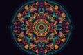 sacred geometry mandala with intricate and colorful geometric patterns