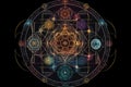 sacred geometry mandala with symbolic elements of the four elements to remind us of our connection with nature