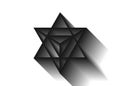 Sacred geometry. Merkaba thin line geometric triangle shape. esoteric or spiritual symbol. isolated on white background. Star Royalty Free Stock Photo