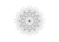 Sacred Geometry Seed of life. Logo icon, Geometric mystic mandala of alchemy esoteric Flower. Vector black tattoo logo icon Royalty Free Stock Photo