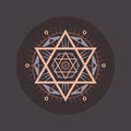 Sacred geometry sign. Abstract vector pattern. Mystic vector badge.