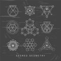 Sacred geometry signs set