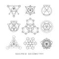 Sacred geometry signs set Royalty Free Stock Photo
