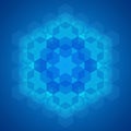 Sacred geometry symbol blue background