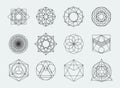 Sacred geometry symbols collection. set of hipster, abstract, alchemy, spiritual, mystic elements on white background.