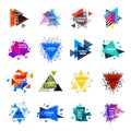 Sacred geometry triangle abstract logo figures elements mystic polygon creative triangulum vector illustration Royalty Free Stock Photo