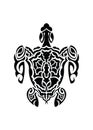 Sacred geometry turtle use to design and tattoo. Maori style. On black background. Royalty Free Stock Photo