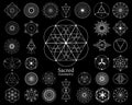 Sacred geometry vector design elements. Alchemy, religion, philosophy, spirituality, yantra hipster symbols. Set collection Royalty Free Stock Photo