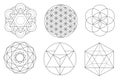 Sacred geometry vector design elements. Vector set Royalty Free Stock Photo