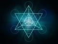 Sacred geometry web banner: Metatron`s Cube. Math, nature, and spirituality in nature Royalty Free Stock Photo