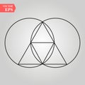 Sacred geometry - zen minimalism - vesca piscis -pointed oval figure used as an architectural feature and as an aureole enclosing