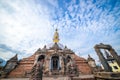 Sacred Gompa. Sculptures of Gods and Goddesses carved on the stone of Ancient Buddhist Temple and ancient ruins. Intricate Details Royalty Free Stock Photo