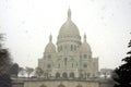 The sacred heart basilica under the snow Royalty Free Stock Photo