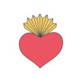 Sacred heart doodle icon Royalty Free Stock Photo