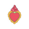 Sacred heart doodle icon Royalty Free Stock Photo