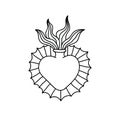 Sacred heart doodle icon Royalty Free Stock Photo