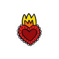 Sacred heart doodle icon, vector illustration Royalty Free Stock Photo