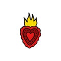 Sacred heart doodle icon, vector illustration Royalty Free Stock Photo